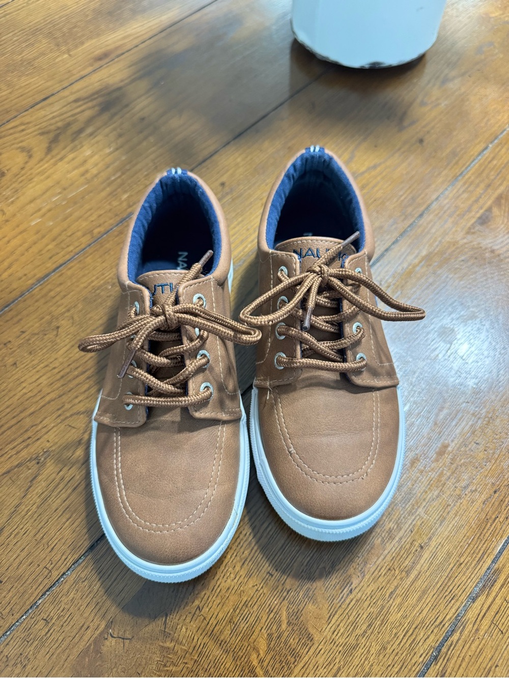 Nautica Boys Brown Canvas Sneakers with White Soles - Picture 2 of 8